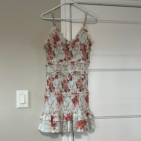 Zara Floral Ruffle Mini Dress - size Small - Picture 2 of 5